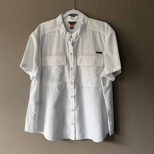 Eddie Bauer Women's UPF Guide Short Sleeve Gorpcore Outdoor Camp Shirt White 2XL